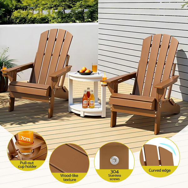 Gardeon Outdoor Table and Chairs HDPE Folding Adirondack Beach Chair Patio Furniture Awezingly