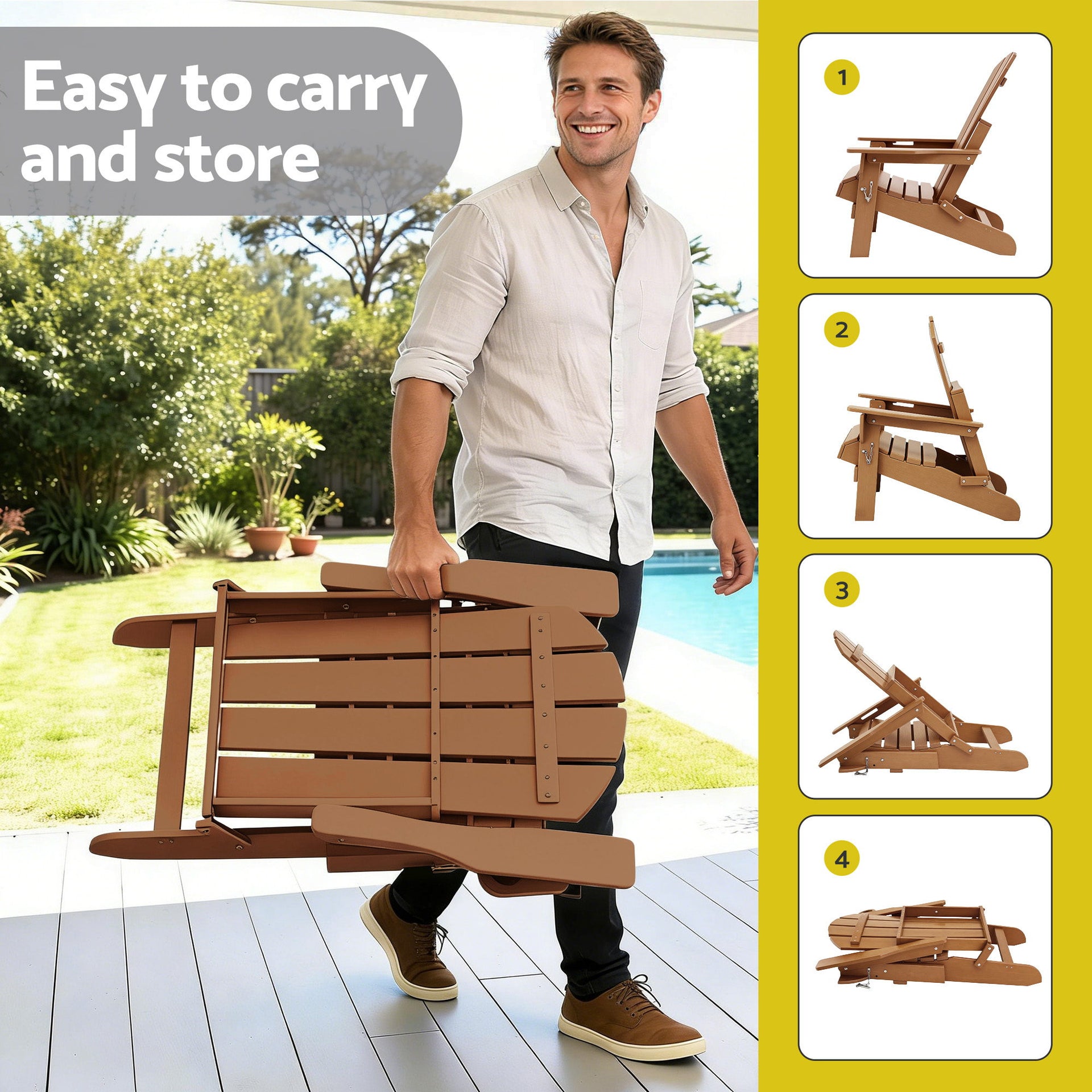 Gardeon Outdoor Table and Chairs HDPE Folding Adirondack Beach Chair Patio Furniture Awezingly