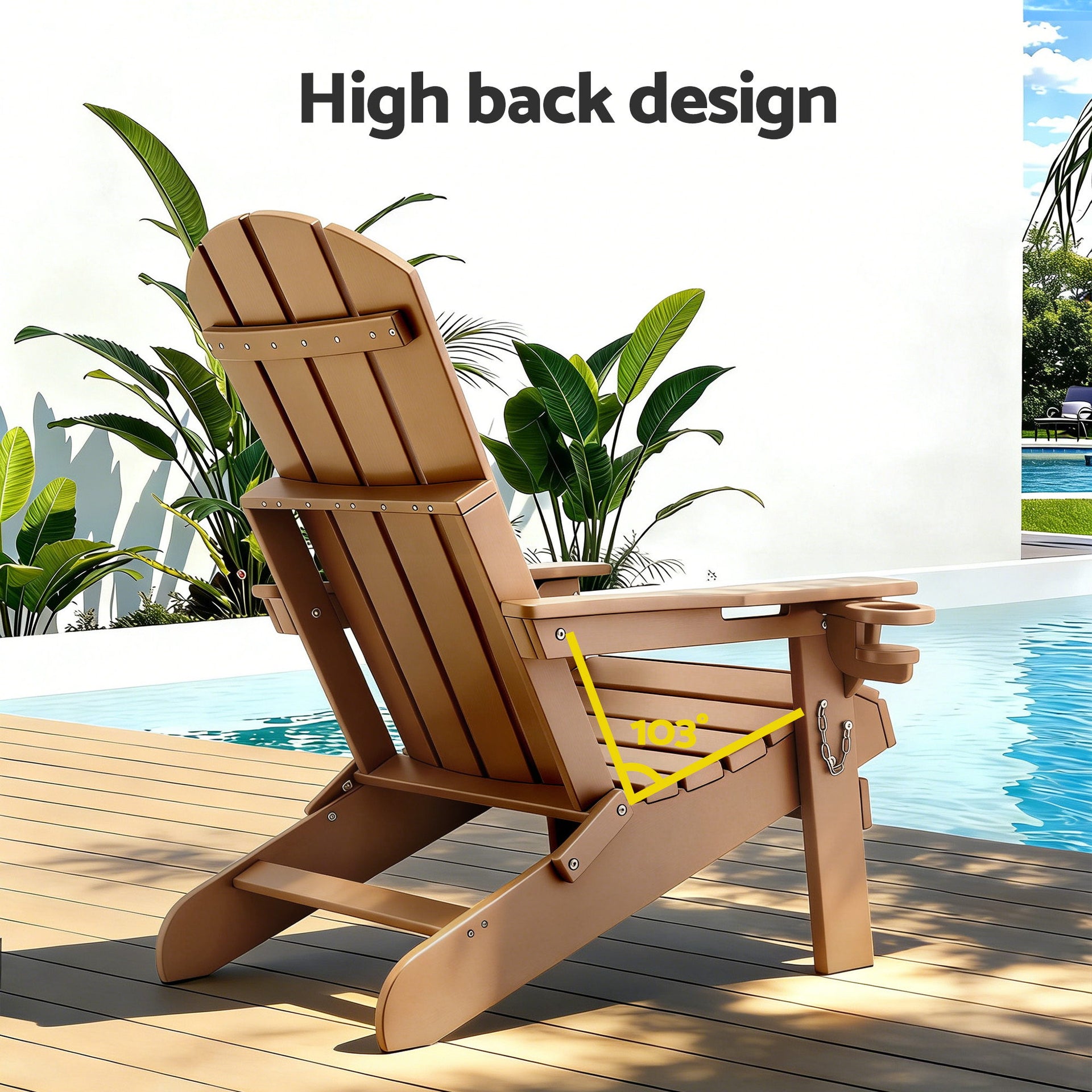 Gardeon Outdoor Table and Chairs HDPE Folding Adirondack Beach Chair Patio Furniture Awezingly
