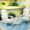 Gardeon Outdoor Table and Chairs HDPE Folding Adirondack Beach Chair Patio Furniture White