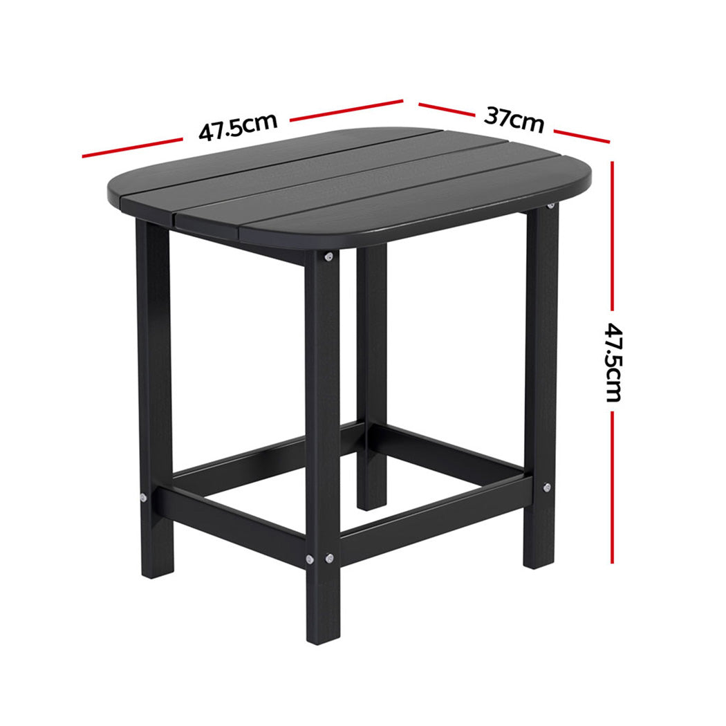 Gardeon Outdoor Coffee Side Table HDPE Desk Patio Furniture Camping Garden Black Gardeon