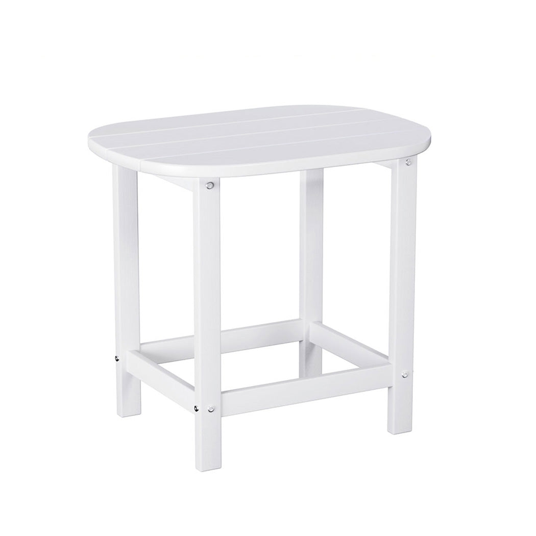 Gardeon Outdoor Coffee Side Table HDPE Desk Patio Furniture Camping Garden White Gardeon