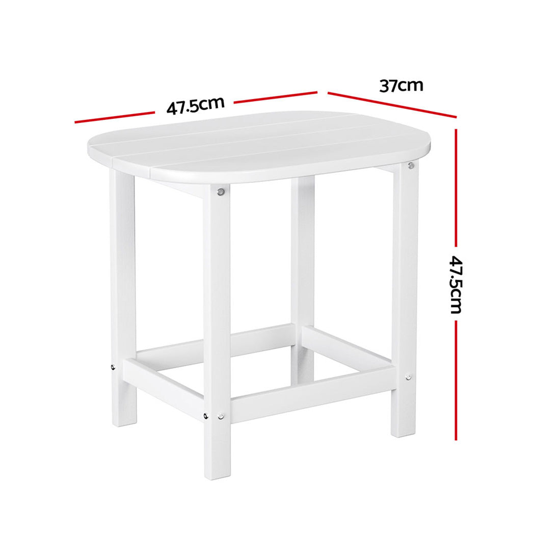 Gardeon Outdoor Coffee Side Table HDPE Desk Patio Furniture Camping Garden White Gardeon