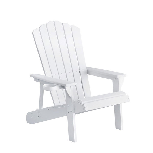 Gardeon Outdoor Chairs HDPE Adirondack Beach Chair Sun Lounge Patio Furniture Garden white Gardeon