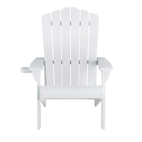 Gardeon Outdoor Chairs HDPE Adirondack Beach Chair Sun Lounge Patio Furniture Garden white Gardeon