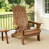 Gardeon Outdoor Chairs Folding Adirondack Beach Chair HDPE Sun Lounge Patio Furniture Garden Brown