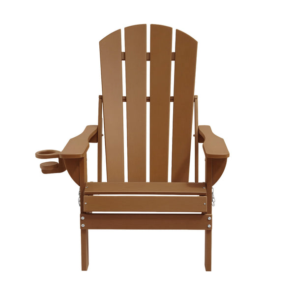 Gardeon Outdoor Chairs Folding Adirondack Beach Chair HDPE Sun Lounge Patio Furniture Garden Brown Awezingly