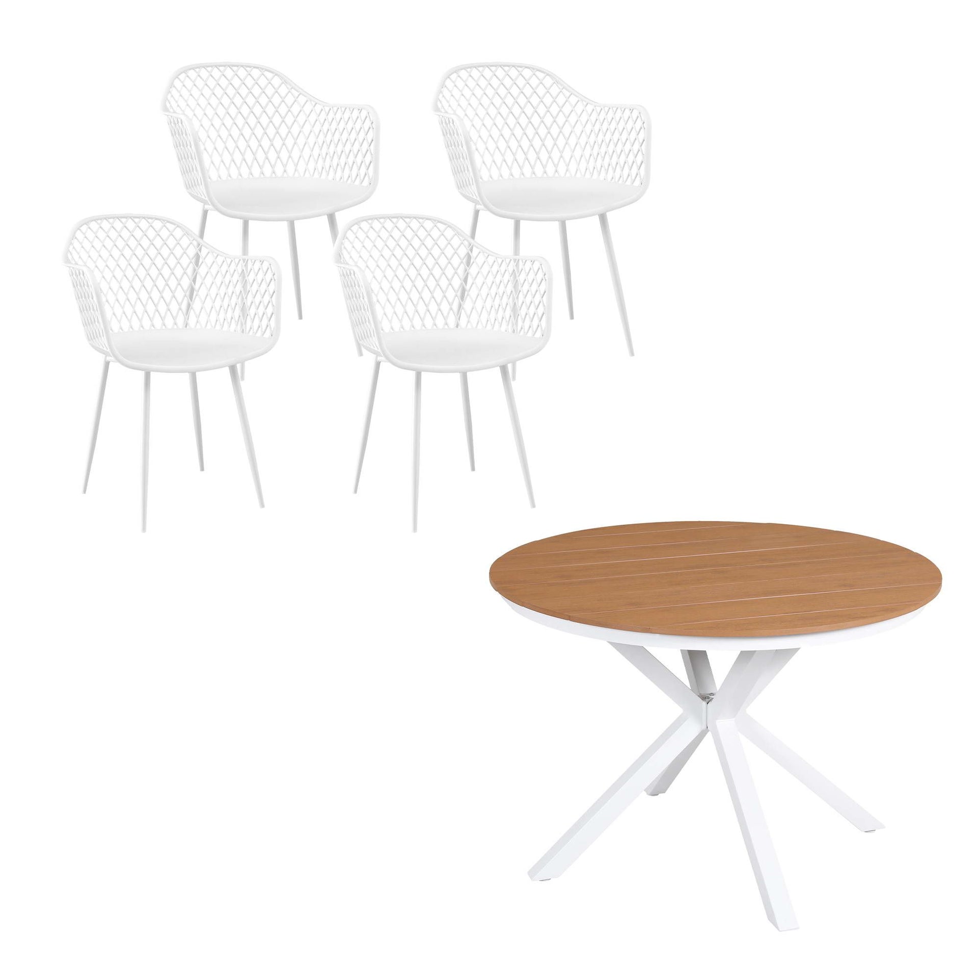 Gardeon 5PCS Outdoor Dining Set Table and Chairs Patio Garden Furniture Diamond Awezingly