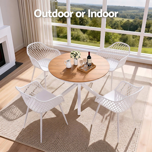 Gardeon 5PCS Outdoor Dining Set Table and Chairs Patio Garden Furniture Diamond Awezingly