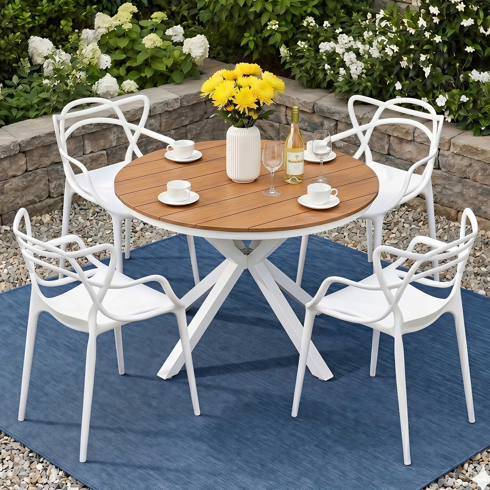 Gardeon 5PCS Outdoor Dining Set Table and Chairs Patio Garden Furniture Entwine Awezingly