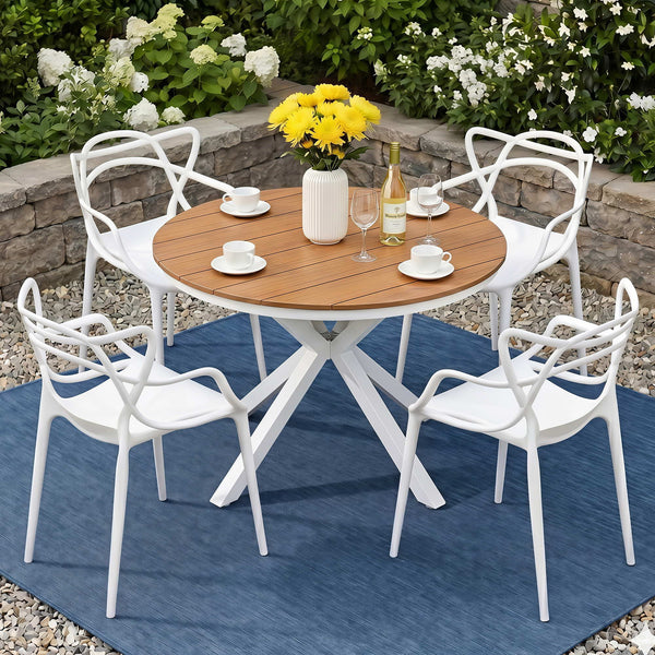 Gardeon 5PCS Outdoor Dining Set Table and Chairs Patio Garden Furniture Entwine Awezingly