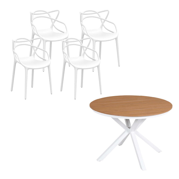 Gardeon 5PCS Outdoor Dining Set Table and Chairs Patio Garden Furniture Entwine Awezingly