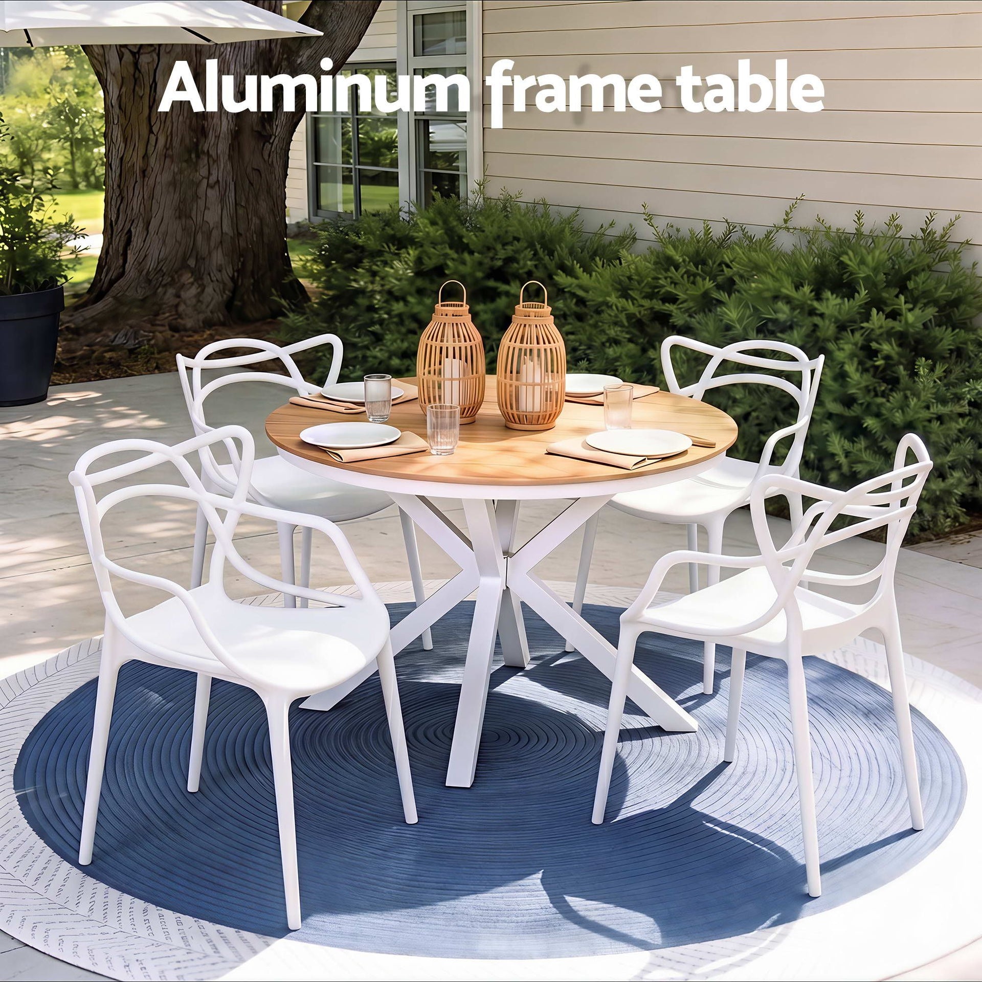 Gardeon 5PCS Outdoor Dining Set Table and Chairs Patio Garden Furniture Entwine Awezingly