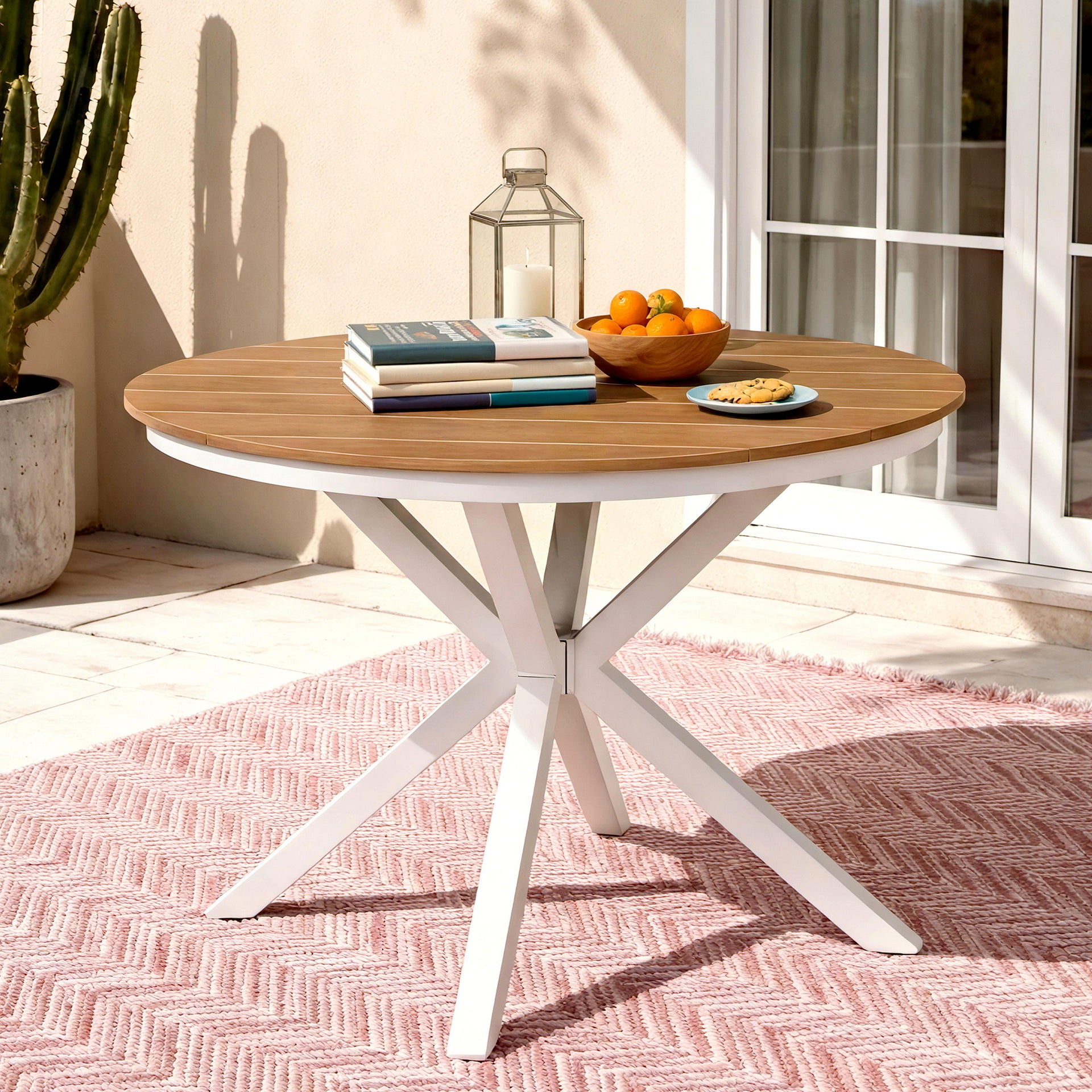 Gardeon Outdoor Dining Table 108CM Aluminum Frame WPC Top Desk Patio Furniture Awezingly