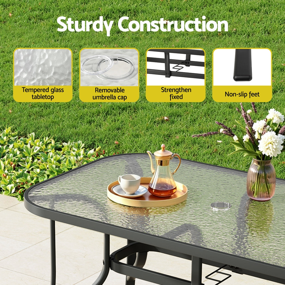 Gardeon 5PC Outdoor Dining Set Table and Chairs Patio Furniture Bistro Set Garden Grey Awezingly