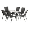 Gardeon 7PC Outdoor Dining Set Table and Chairs Patio Furniture Garden Bistro Set Black