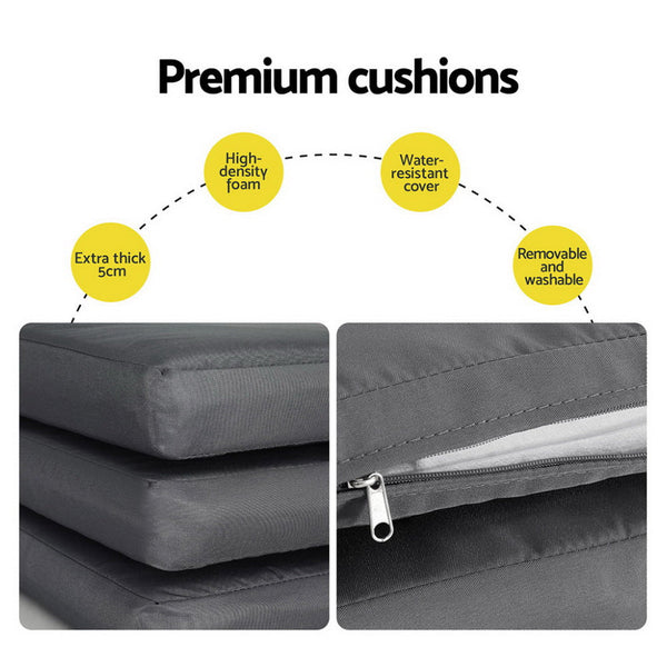 Gardeon Outdoor Dining Set 5 Piece Aluminum Extendable Table Setting White Awezingly