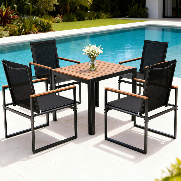 Gardeon 5PCS Outdoor Dining Set Table and Chairs Patio Garden Furniture Bistro Set Gardeon