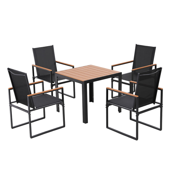 Gardeon 5PCS Outdoor Dining Set Table and Chairs Patio Garden Furniture Bistro Set Gardeon