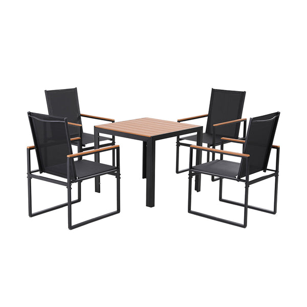 Gardeon 5PCS Outdoor Dining Set Table and Chairs Patio Garden Furniture Bistro Set Gardeon