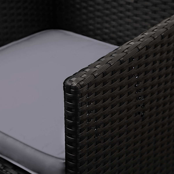 Gardeon 5 Piece Wicker Outdoor Dining Set - Black Gardeon