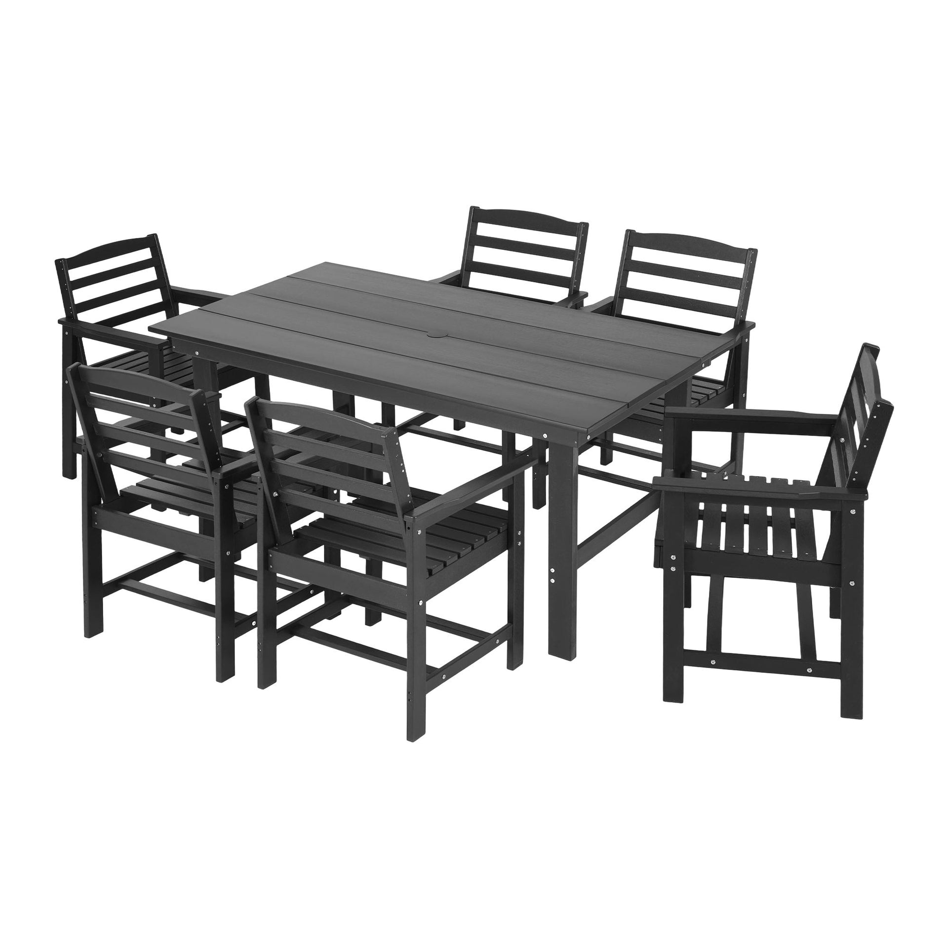 Gardeon 7 Piece Outdoor Dining Set Patio HDPE Table and Chairs Garden Furniture Awezingly