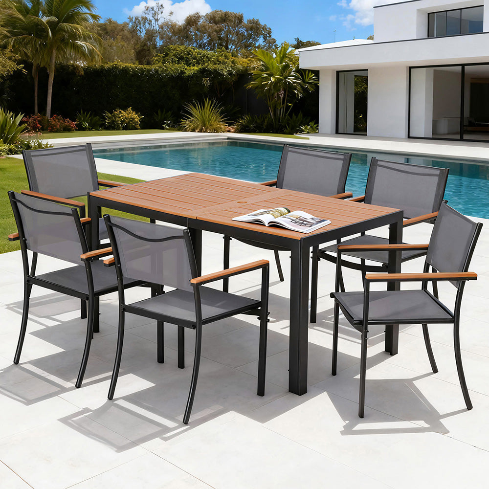 Gardeon 7PCS Outdoor Dining Set Table and Chairs Patio Garden Furniture Bistro Set Gardeon