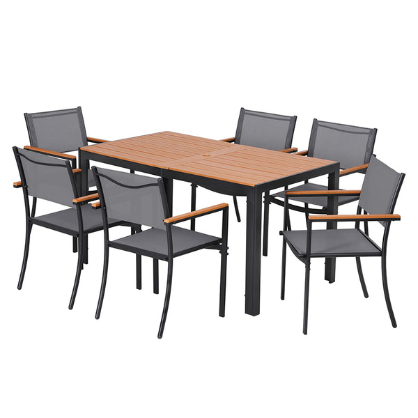 Gardeon 7PCS Outdoor Dining Set Table and Chairs Patio Garden Furniture Bistro Set Gardeon