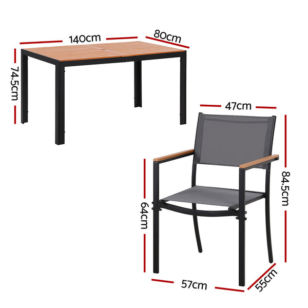 Gardeon 7PCS Outdoor Dining Set Table and Chairs Patio Garden Furniture Bistro Set Gardeon