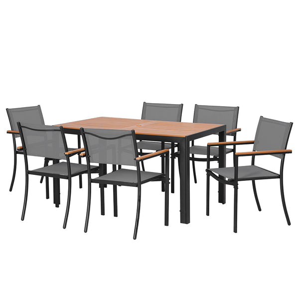 Gardeon 7PCS Outdoor Dining Set Table and Chairs Patio Garden Furniture Bistro Set Gardeon