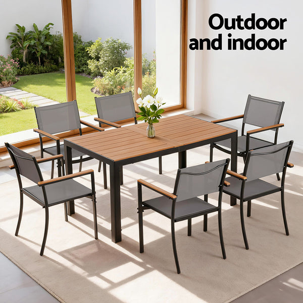 Gardeon 7PCS Outdoor Dining Set Table and Chairs Patio Garden Furniture Bistro Set Gardeon