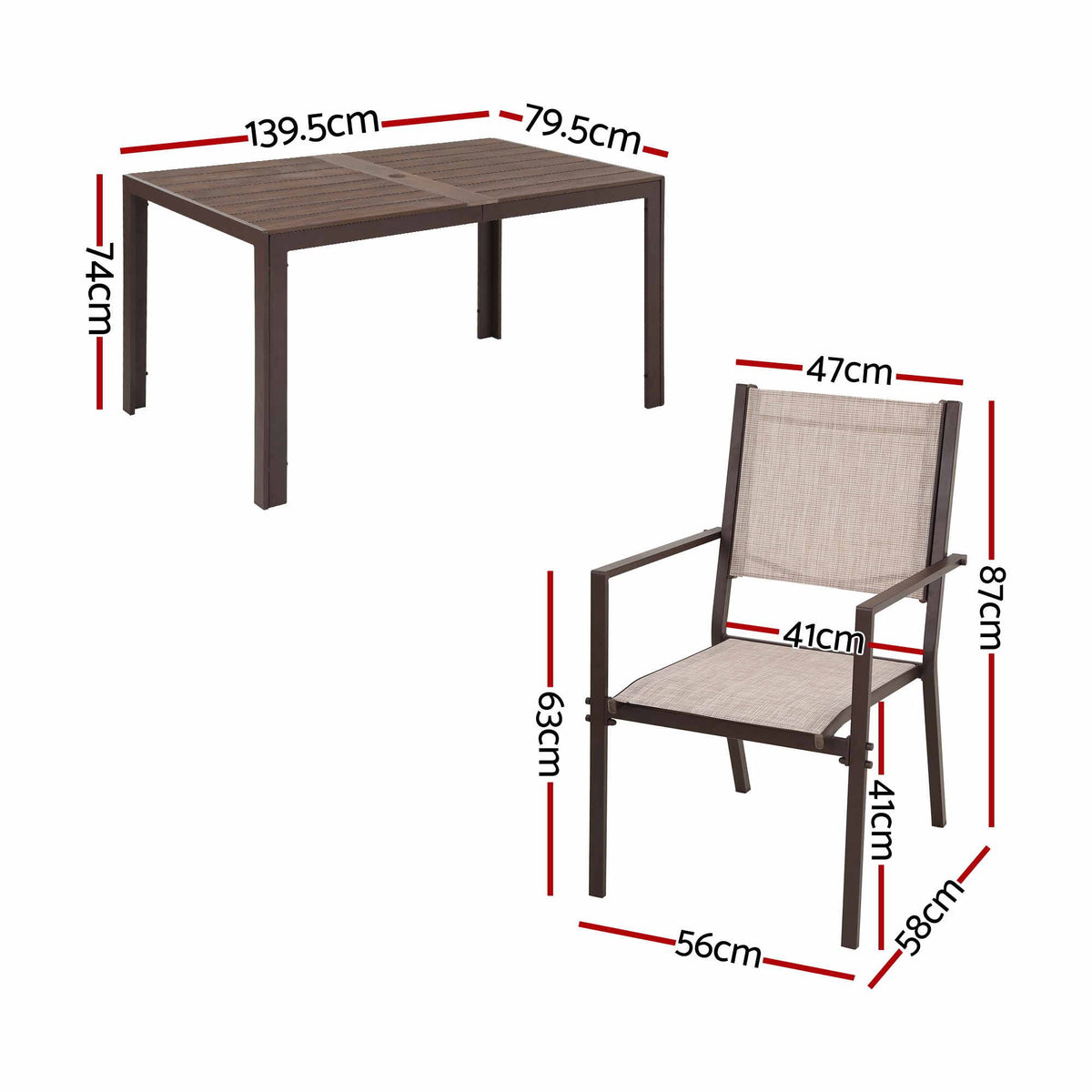 Gardeon 7PCS Outdoor Dining Set Patio Furniture Table and Chairs Garden Coffee Awezingly