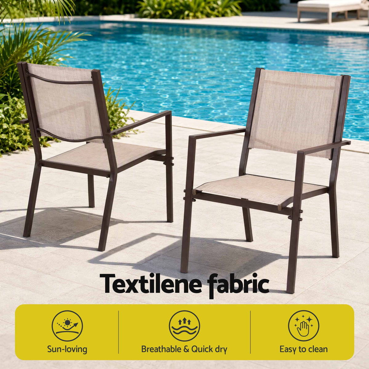 Gardeon 7PCS Outdoor Dining Set Patio Furniture Table and Chairs Garden Coffee Awezingly