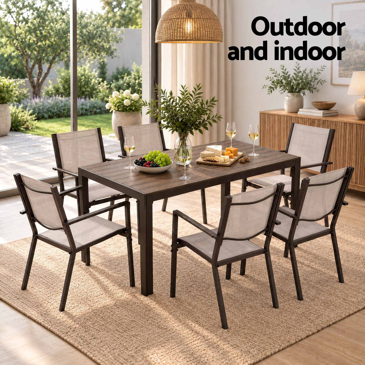Gardeon 7PCS Outdoor Dining Set Patio Furniture Table and Chairs Garden Coffee Awezingly
