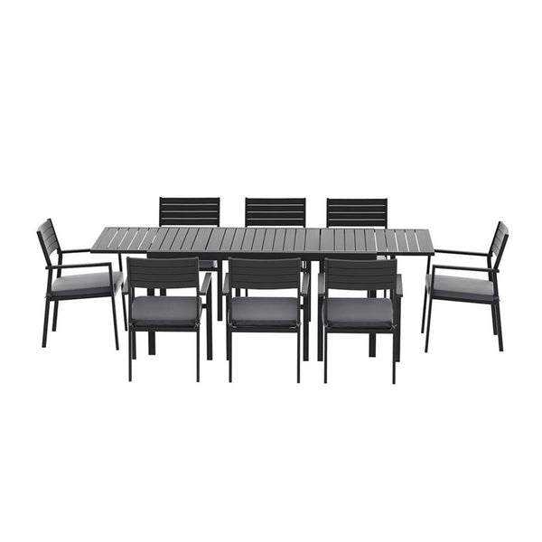 Gardeon Outdoor Dining Set 9PCS Aluminum Extendable Table Chairs Patio Furniture Awezingly