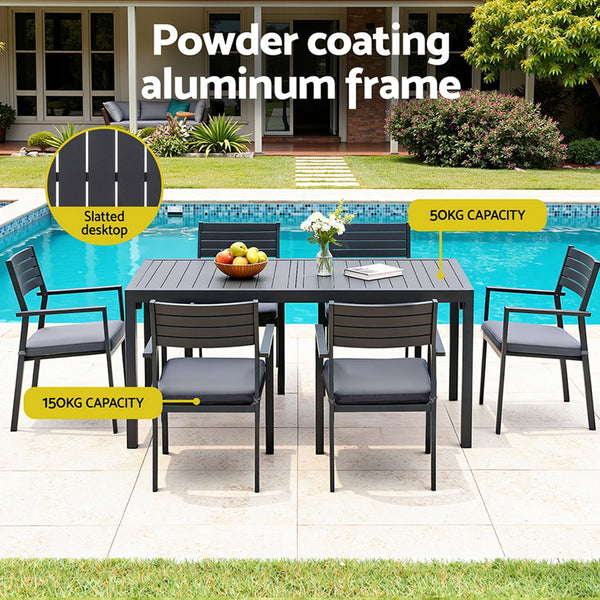 Gardeon Outdoor Dining Set 9PCS Aluminum Extendable Table Chairs Patio Furniture Awezingly