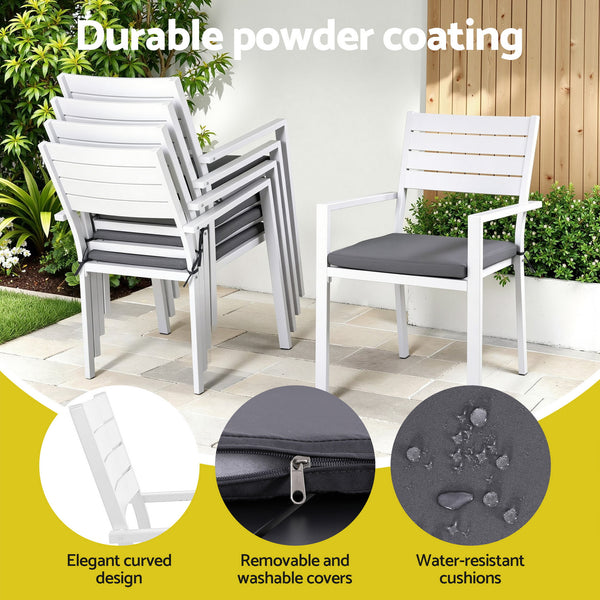Gardeon Outdoor Dining Set 9PCS Aluminum Extendable Table Chairs Patio Furniture Gardeon