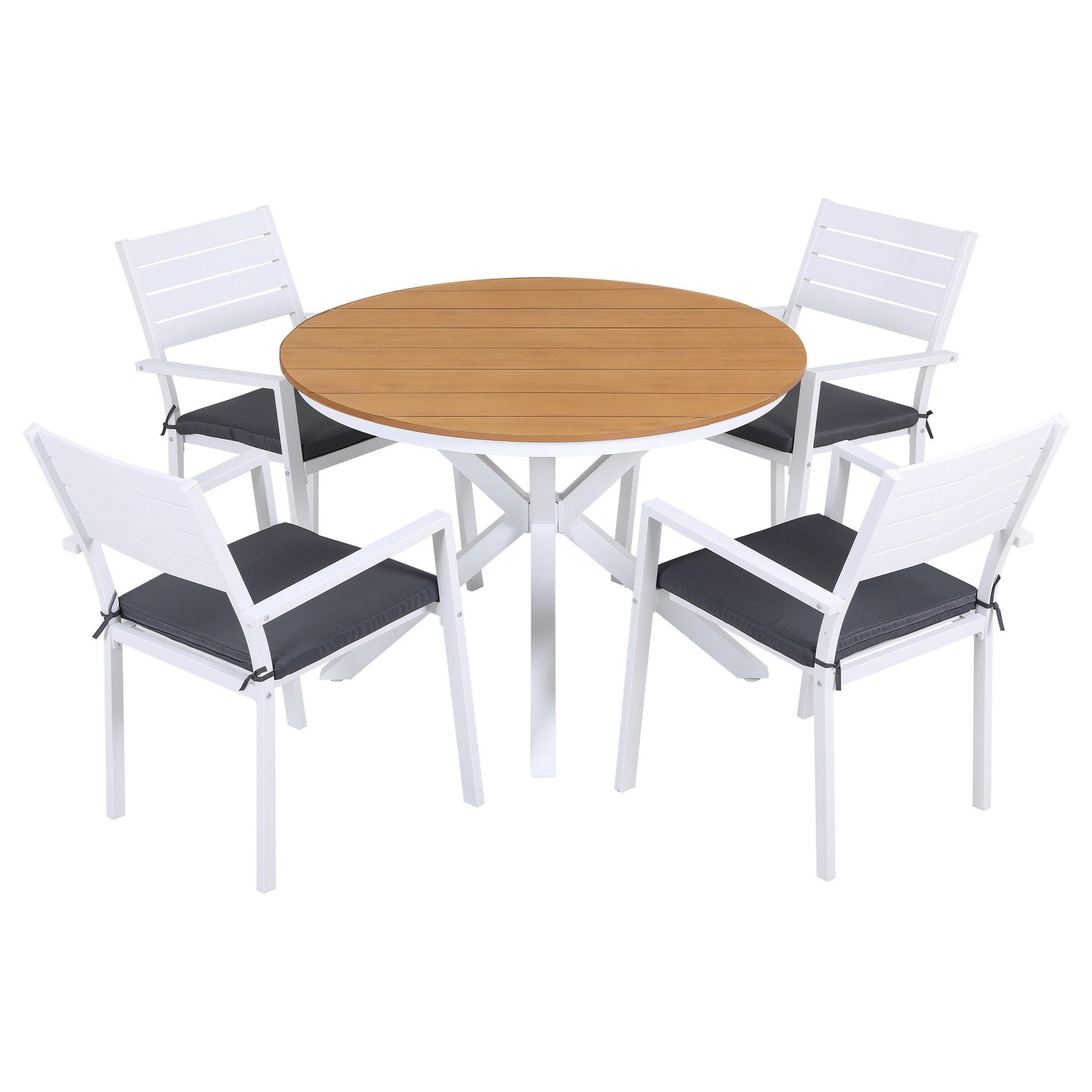 Gardeon Outdoor Dining Set 5 Piece Aluminum WPC Tabletop Patio Furniture Awezingly