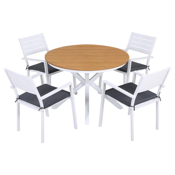 Gardeon Outdoor Dining Set 5 Piece Aluminum WPC Tabletop Patio Furniture Awezingly