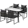 Gardeon 5PCS Outdoor Dining Set Table and Chairs Rope Patio Furniture Garden Black