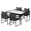 Gardeon 5PC Outdoor Dining Set Table and Chairs Patio Furniture Garden Bistro Set Black