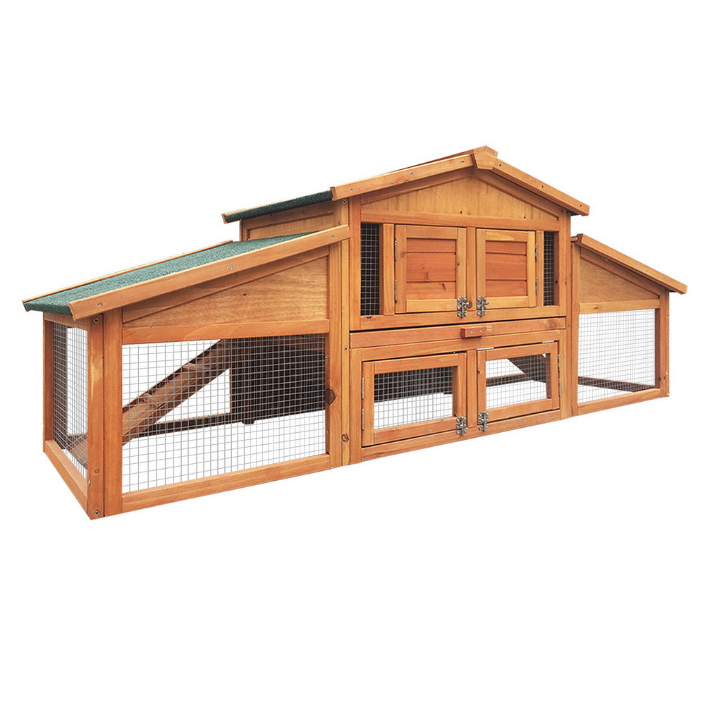 i.Pet Chicken Coop Rabbit Hutch 169cm x 52cm x 72cm Large Chicken Coop Wooden House Run Cage i.Pet