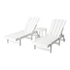 Gardeon Sun Lounge Lounger Table and Chairs Beach Chair Adirondack HDPE Patio Outdoor Furniture Wheels White