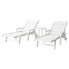 Gardeon Sun Lounge Lounger Beach Chair HDPE Patio Outdoor Furniture with Wheels White