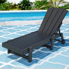 Gardeon Sun Lounge Beach Chair HDPE Adirondack Lounger Patio Outdoor Furniture with Wheels Black