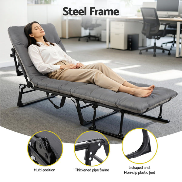 Gardeon 3-in-1 Sun Lounger Folding Camping Chair Adjustable Recliner Patio Furniture for Office Nap, Poolside Awezingly