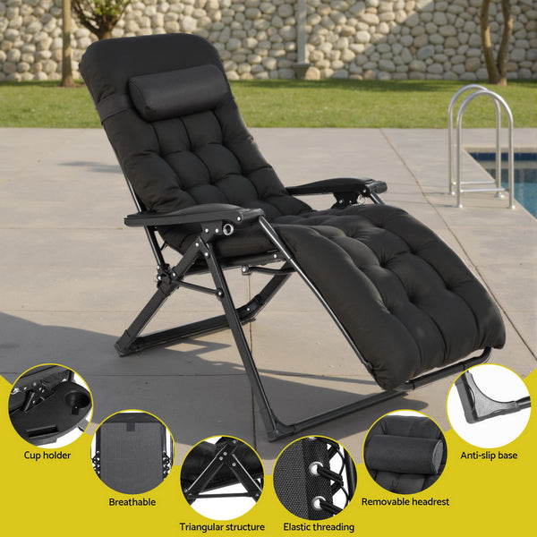 Gardeon Sun Lounge Lounger Folding Camping Zero Gravity Chair Outdoor Furniture Awezingly