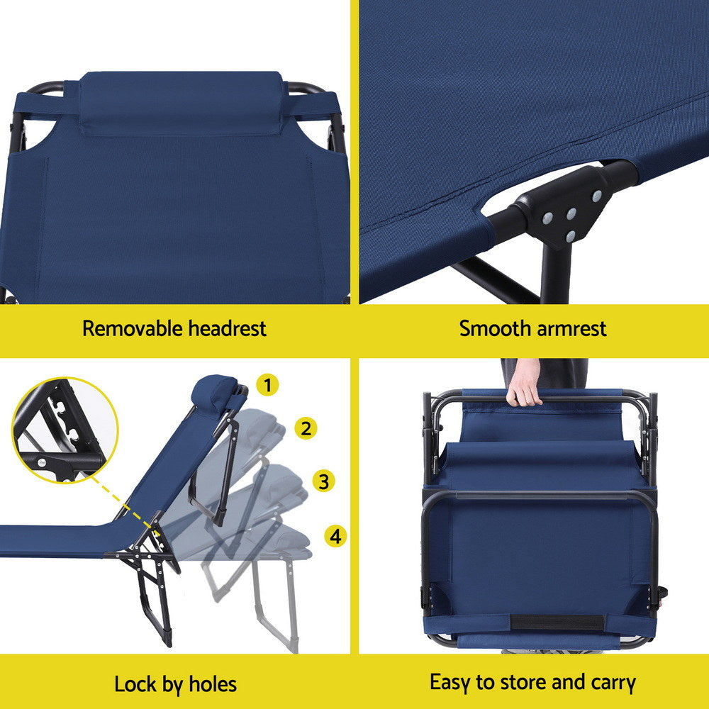 Gardeon Sun Lounger Folding Lounge Beach Chair Patio Outdoor Furniture Awezingly