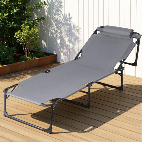 Gardeon Sun Lounger Folding Lounge Beach Chair Patio Outdoor Furniture Awezingly