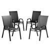 Gardeon 4X Outdoor Stackable Chairs Lounge Chair Bistro Set Patio Furniture
